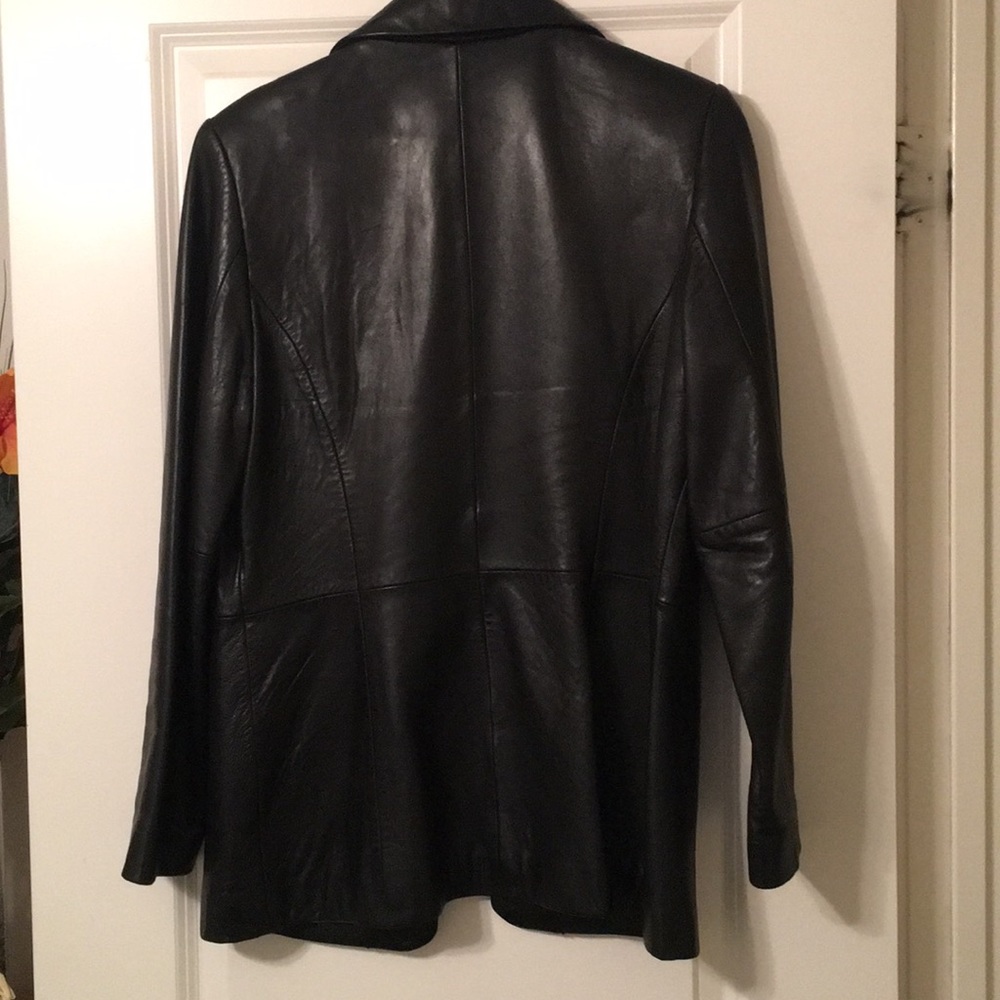 Leather Button Up Jacket - image 3